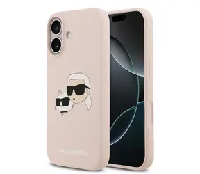 Karl Lagerfeld Liquid Silicone Double Heads MagSafe Zadní Kryt pro iPhone 17 Pink