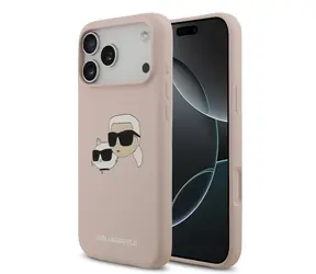 Karl Lagerfeld Liquid Silicone Double Heads MagSafe Zadní Kryt pro iPhone 17 Pro Max Pink