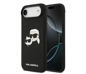 Karl Lagerfeld Liquid Silicone Double Heads MagSafe Zadní Kryt pro iPhone Air Black