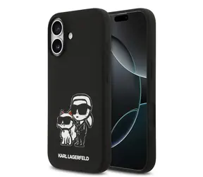 Karl Lagerfeld Liquid Silicone K&CH Sketch MagSafe Zadní Kryt pro iPhone 17 Black