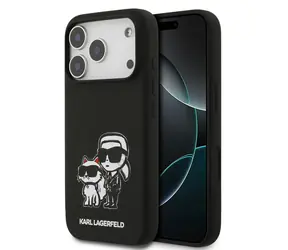 Karl Lagerfeld Liquid Silicone K&CH Sketch MagSafe Zadní Kryt pro iPhone 17 Pro Black