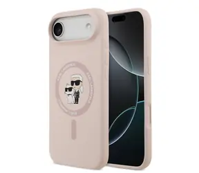 Karl Lagerfeld Liquid Silicone Karl and Choupette MagSafe Zadní Kryt pro iPhone Air Pink