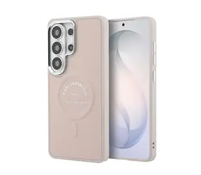 Karl Lagerfeld PU RSG Logo Magnetic Zadní Kryt pro Samsung Galaxy S26 Ultra Pink