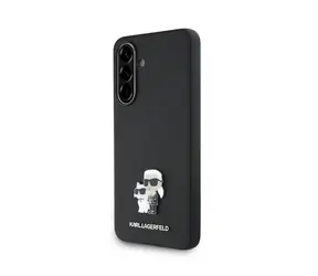 Karl Lagerfeld PU Saffiano Metal Karl and Choupette Zadní Kryt pro Samsung Galaxy A36 Black