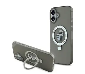 Karl Lagerfeld Ringstand Karl and Choupette MagSafe Zadní Kryt pro iPhone 16 Black
