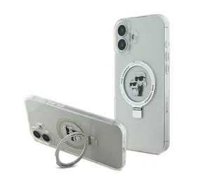 Karl Lagerfeld Ringstand Karl and Choupette MagSafe Zadní Kryt pro iPhone 16 White