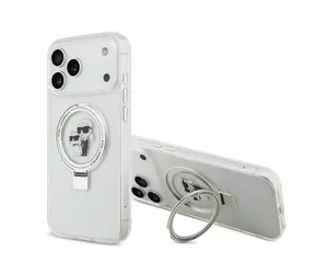 Karl Lagerfeld Ringstand Karl and Choupette MagSafe Zadní Kryt pro iPhone 17 Pro Max White