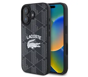 Lacoste Blend Monogram MagSafe Zadní Kryt pro iPhone 16 Black