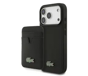 Lacoste Iconic Petit Pique MagSafe Zadní Kryt + Peněženka pro iPhone 17 Pro Black