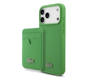 Lacoste Iconic Petit Pique MagSafe Zadní Kryt + Peněženka pro iPhone 17 Pro Max Green