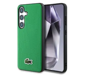 Lacoste Iconic Petit Pique Woven Logo MagSafe Zadní Kryt pro Samsung Galaxy S25 Green