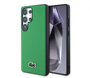 Lacoste Iconic Petit Pique Woven Logo MagSafe Zadní Kryt pro Samsung Galaxy S25 Ultra Green
