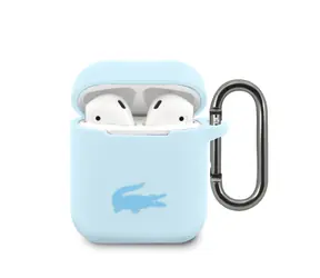 Lacoste Liquid Silicone Glossy Printing Logo Pouzdro pro AirPods 1/2 Blue
