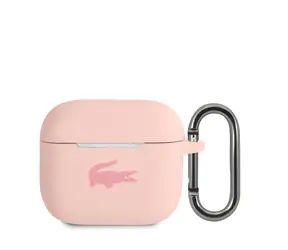 Lacoste Liquid Silicone Glossy Printing Logo Pouzdro pro Airpods 3 Pink