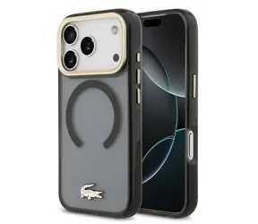 Lacoste PC/TPU Frosted Finish Gold Logo MagSafe Zadní Kryt pro iPhone 17 Pro Black