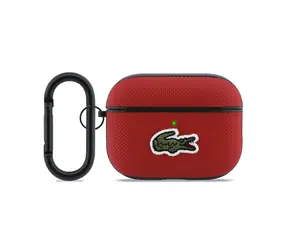 Lacoste Petit Pique Croc Logo Patch Pouzdro pro AirPods Pro 3 Red