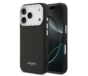 Lacoste PU Leather Champs Elysees MagSafe Zadní Kryt pro iPhone 17 Pro Black