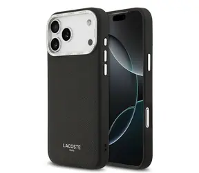 Lacoste PU Leather Champs Elysees MagSafe Zadní Kryt pro iPhone 17 Pro Max Black
