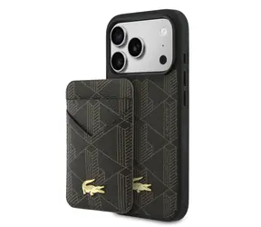 Lacoste PVC Blend MagSafe Zadní Kryt + Peněženka pro iPhone 17 Pro Max Brown