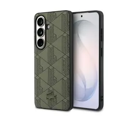 Lacoste PVC Blend Monogram Magnetic Zadní Kryt pro Samsung Galaxy S26 Khaki