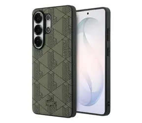 Lacoste PVC Blend Monogram Magnetic Zadní Kryt pro Samsung Galaxy S26 Ultra Khaki