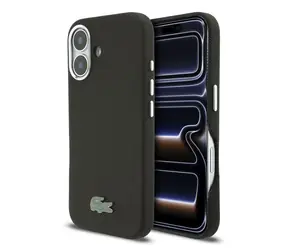 Lacoste PVC Iconic Petit Pique Metal Logo MagSafe Zadní Kryt pro iPhone 16 Black