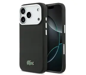 Lacoste PVC Iconic Petit Pique Metal Logo MagSafe Zadní Kryt pro iPhone 17 Pro Max Black