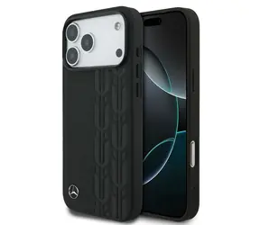 Mercedes Leather Laurel Leaves MagSafe Zadní Kryt pro iPhone 17 Pro Max Black