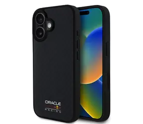 Red Bull Carbon Shiny Logo MagSafe Zadní Kryt pro iPhone 16 Black