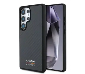 Red Bull Carbon Shiny Logo MagSafe Zadní Kryt pro Samsung Galaxy S25 Ultra Black