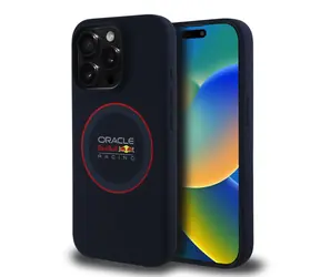 Red Bull Silicone Red Ring MagSafe Zadní Kryt pro iPhone 15 Pro Navy