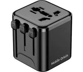 Mobile Origin PW30 Universal Travel Adapter černá / Cestovní nabíječka / EU/UK/US/AU