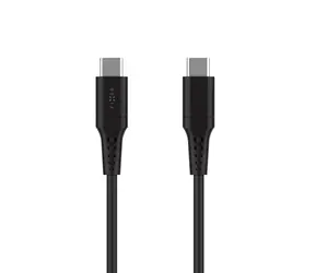 FIXED Krátký nabíjecí a datový Liquid silicone kabel s konektory USB-C/USB-C a podporou PD 0.3m USB 2.0 60W černý