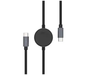 FIXED Opletený kabel Power Watch Cable s konektory USB-C/USB-C a Apple/Samsung Watch nabíječkou 1.5m PD 60W šedý