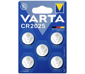 Varta Knoflíková baterie CR2025 5ks / 3.0V / 170 mAh / lithium / v blistru 