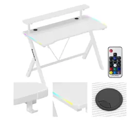 Huzaro Hero 1.9 RGB bílá / Herní stůl / 120 x 60 x 75 cm