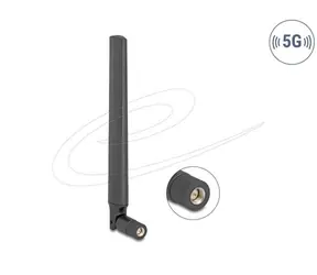 Delock 5G 3,4 - 5,0 GHz anténa SMA samec 4,7 dBi všesměrová s nakloněným kloubem černá