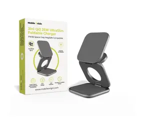 Mobile Origin 3in1 Qi2 25W UltraSlim Foldable Charger PW36 MagSafe Compatible šedá / Bezdrátová nabíječka