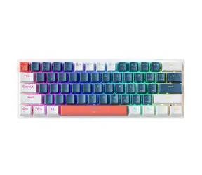 Machenike K500-B61 bílo-modrá / mechanická herní klávesnice / USB / RGB / Blue Switch / 1.6m