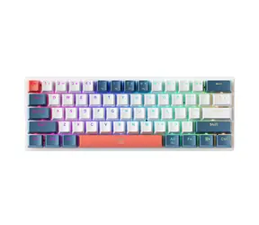 Machenike K500-B61 bílo-modrá / mechanická herní klávesnice / USB / RGB / Red Switch / 1.6m