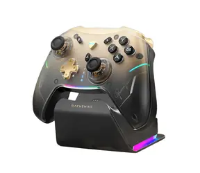 Machenike G5Pro Premium Edition zlato-černá / Bezdrátový herní ovladač s nabíjecí stanicí / Bluetooth / 2.4GHz / USB-C 