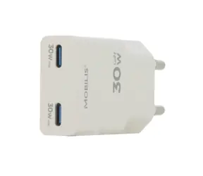 Mobilis 020026 Nabíječka 2x USB-C bílá / 30W / GaN