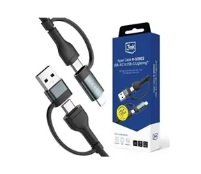 3mk Hyper kabel N-SERIES 2 v 2 USB-A/USB-C - USB-C/Lightning 1.2m 9V/2A 60W černá