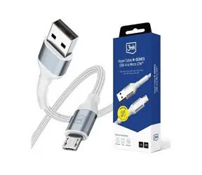 3mk Hyper kabel N-SERIES USB-A na Micro 1m 5V/2.4A 12W bílá