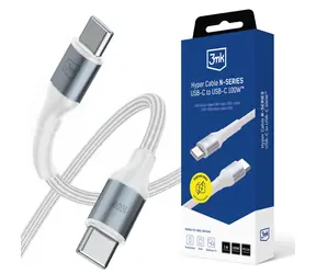 3mk Hyper kabel N-SERIES USB-C na USB-C 1m 20V/5A 100W bílá