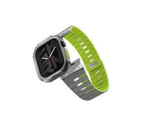 SKINARMA GEMINI řemínek + ATOM pouzdro pro Apple Watch 46 mm Nite Glow Edition Lime Green