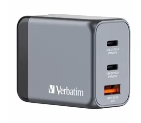 Rozbaleno - Verbatim GNC-65 Cestovní adaptér / GaN / 2x USB-C PD 65w / USB-A QC 3.0 / rozbaleno