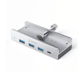 Orico MH4PC USB HUB s upínacím držákem stříbrná / 3x USB-A + 1x USB-C 