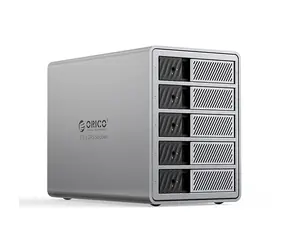 Orico 9858T3 Dokovací stanice šedá / pro 5 disků 2.5"/3.5" SATA HDD/SSD / 110TB / 40 GB/s / Thunerbolt 3 + DP