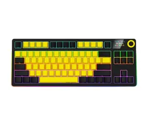Rozbaleno - Lorgar KBP70TKLW (CZ&SK) žlutá / bezdrátová herní klávesnice 75% / CZ&SK / 2.4GHz / BT 5.0 / RGB / rozbaleno